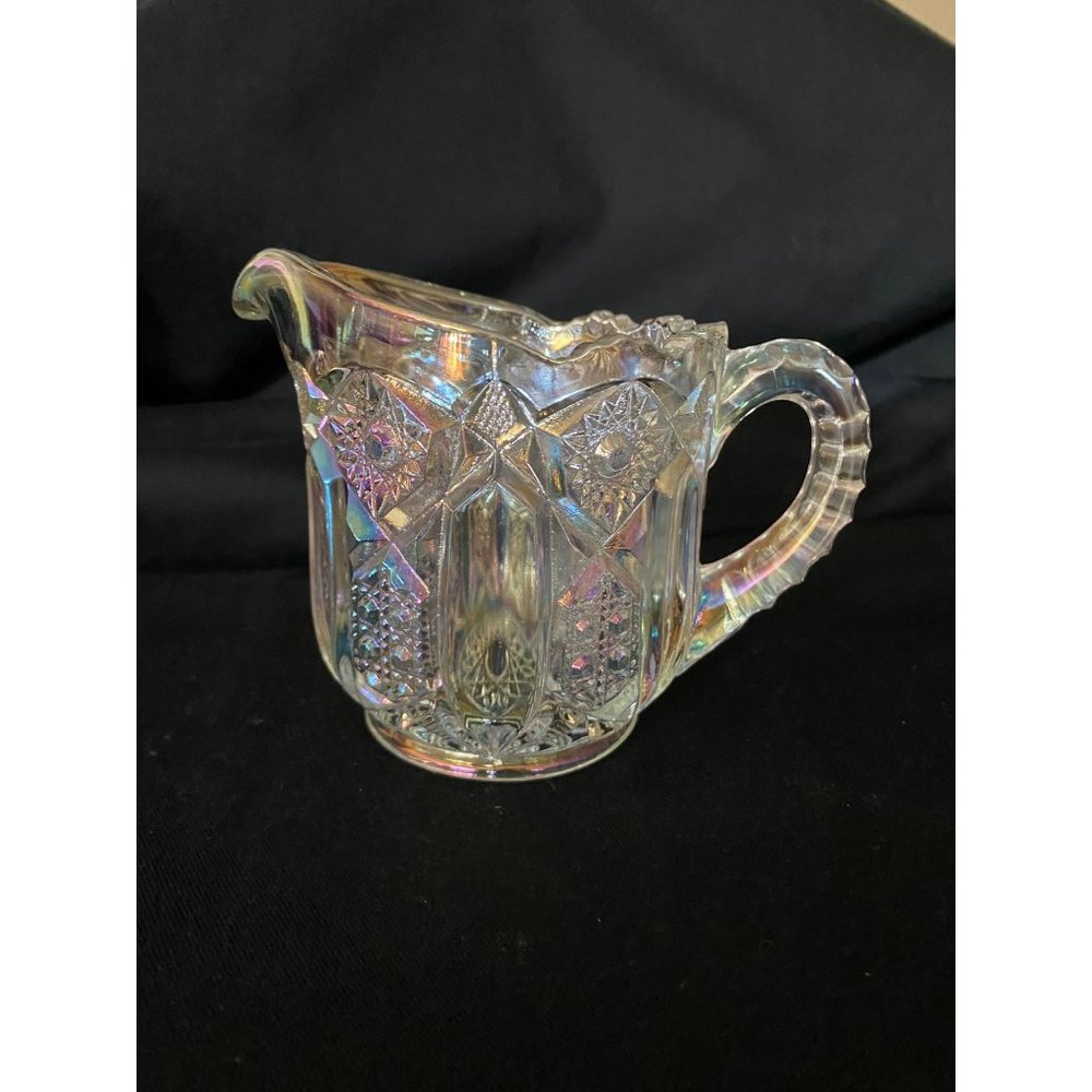Vintage L.E. Smith Glass EAPG Iridescent Quintec Creamer